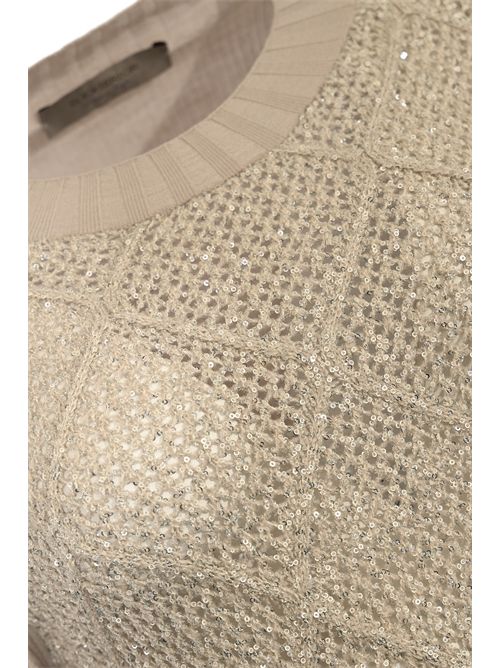 Maglia a rombi in misto lana con paillettes D. Exterior | 616358MAST
